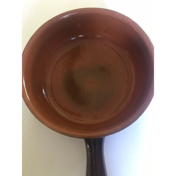 Vtg Extra large Terracotta Earthen Cooking Pan Italian Heavily Glazed 28 - Picture 6 of 10